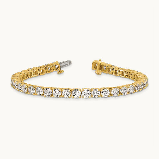 Tennis Bracelet, 12.50 ct tw Lab-Grown Diamond — 14K Yellow Gold
