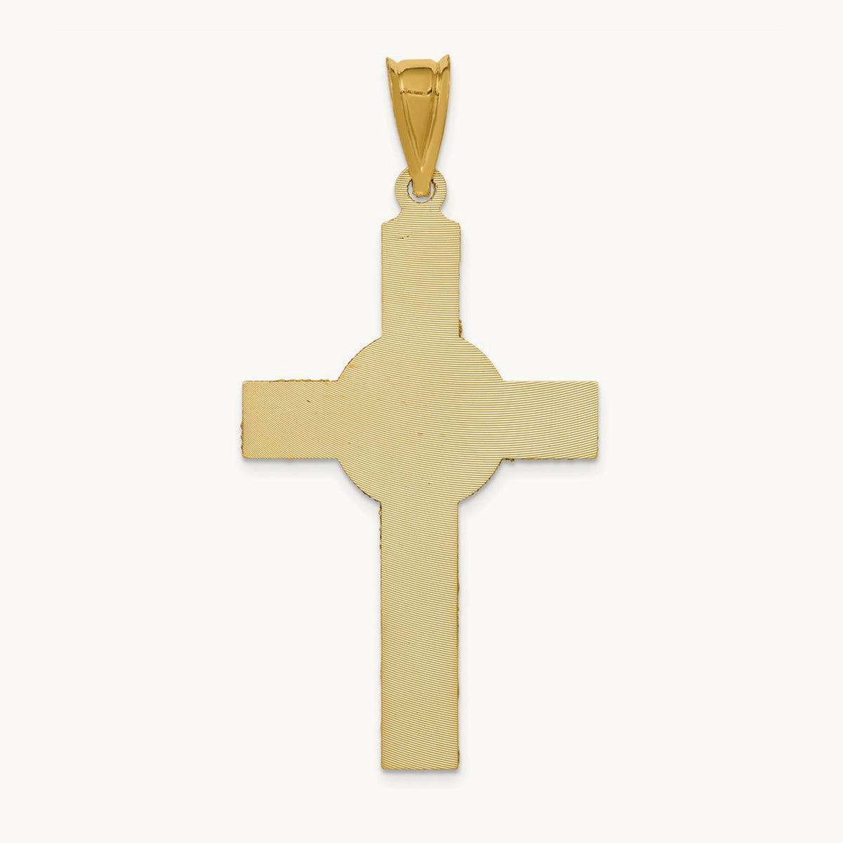w/Rose and White Rhodium Iona Crucifix Cross Pendant, 14K