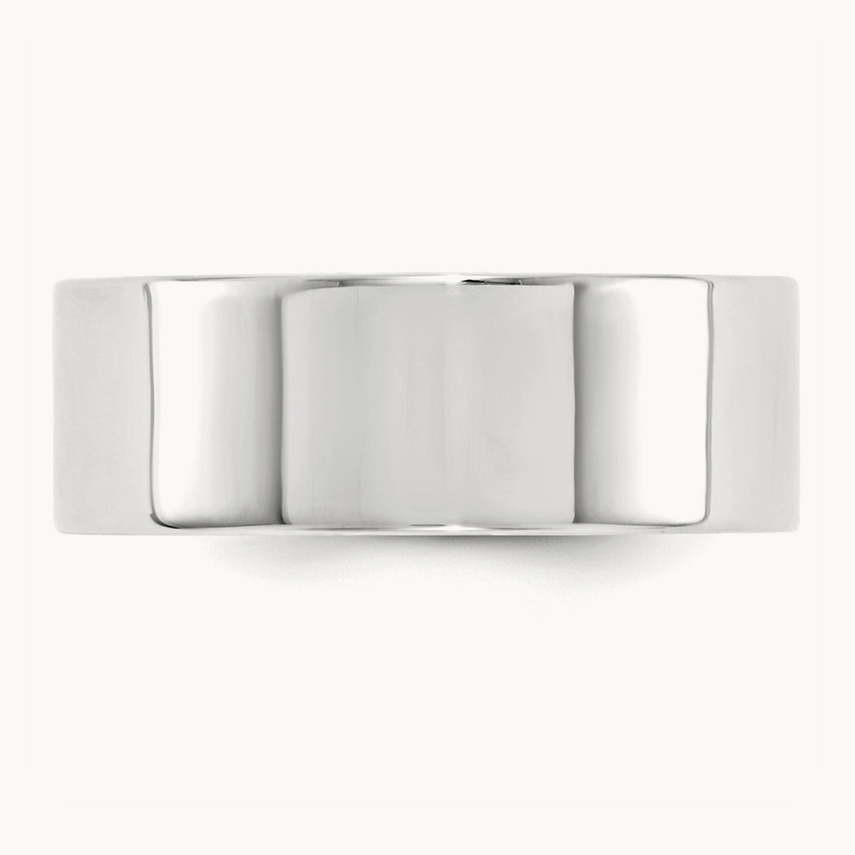 Standard Flat Comfort Fit Band, 8mm, 10K White Gold