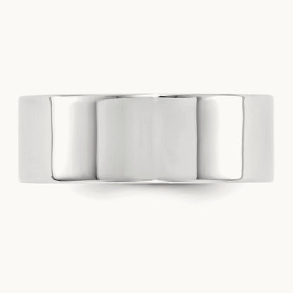 Standard Flat Comfort Fit Band, 8mm, 10K White Gold