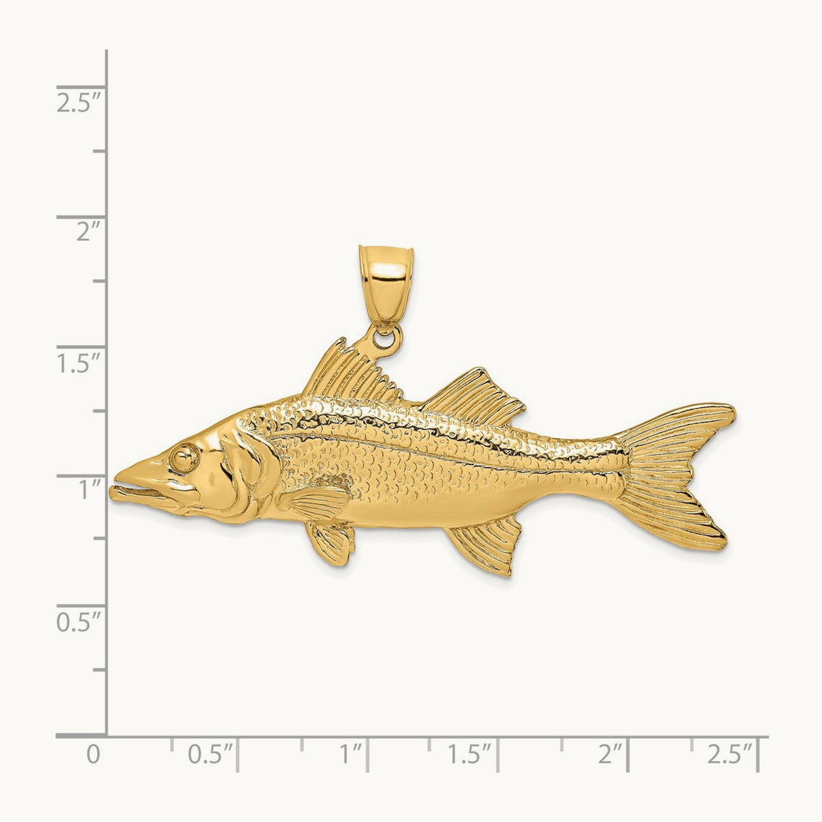 3-D Snook Fish Charm — 20mm
