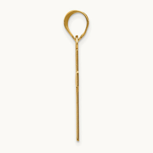 Small Satin Cross Pendant, 14K