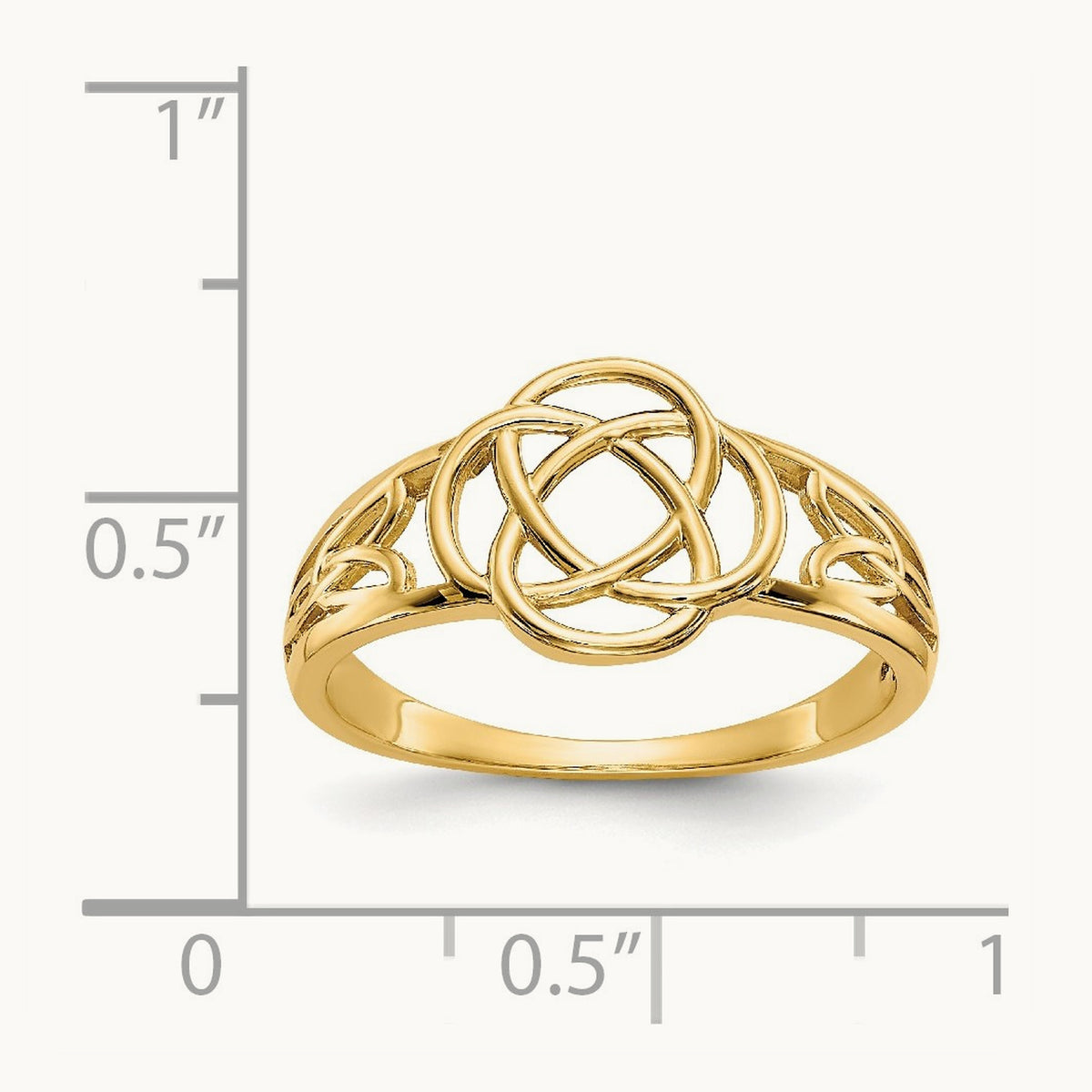 Polished Ladies Celtic Knot Ring, 14K