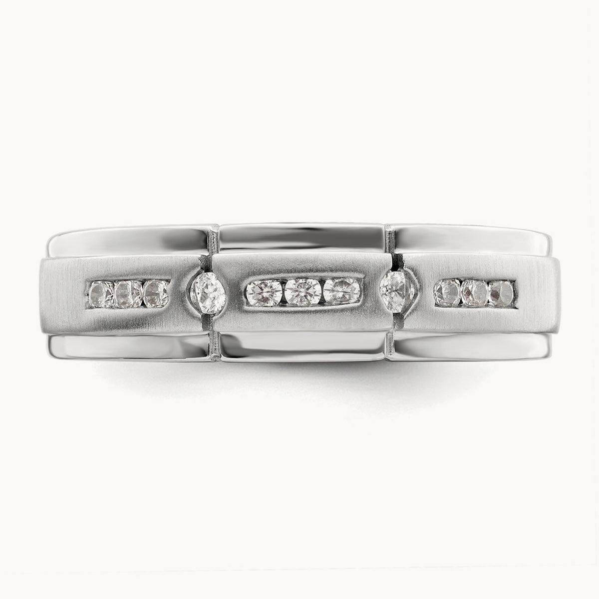 Satin and Polished Men's Ring, 0.25 ct tw