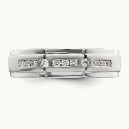 Satin and Polished Men's Ring, 0.25 ct tw