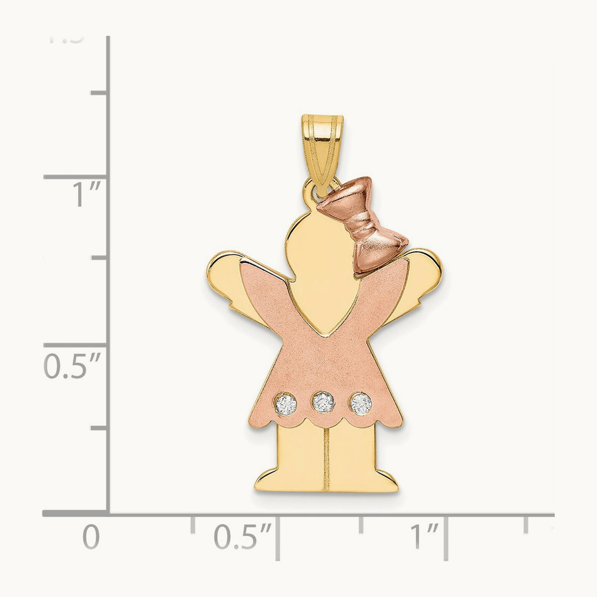 AA Diamond kid pendant, 14K Two-tone