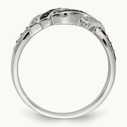 w/Black Rhodium White and Black Diamond Ring, 14K White Gold