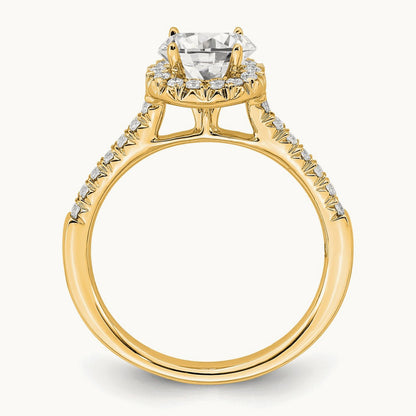 Halo Engagement Ring, 0.75 ct tw Lab-Grown Diamond — 14K Yellow Gold