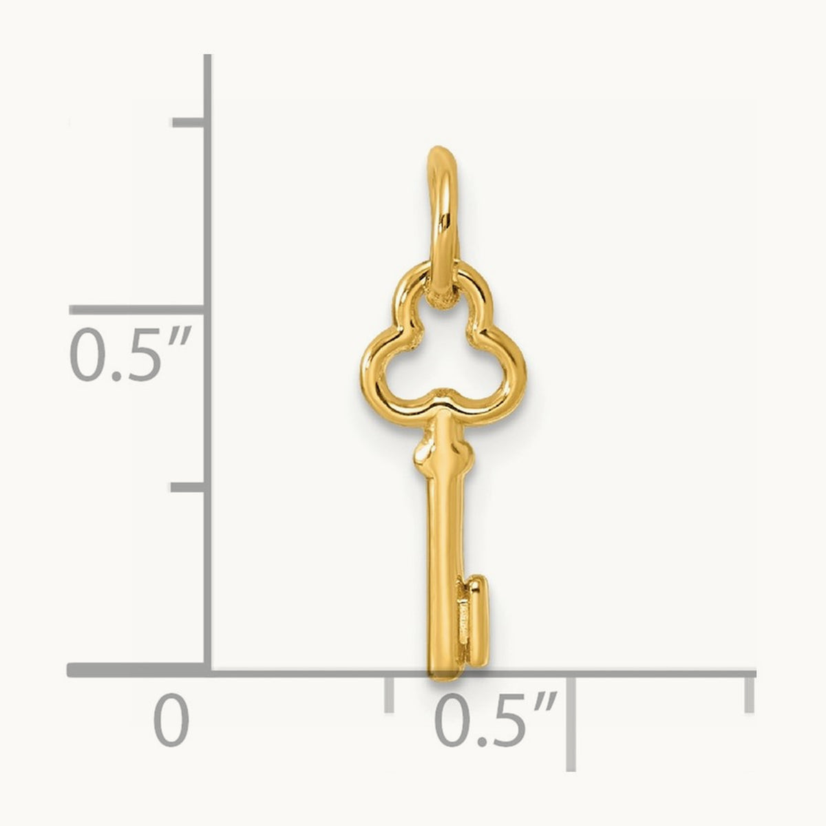 Key Initial Charm — 14K Yellow Gold, I