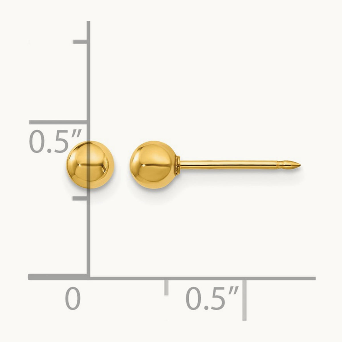 Inverness Ball Post Earrings — 18K Yellow Gold, 4mm
