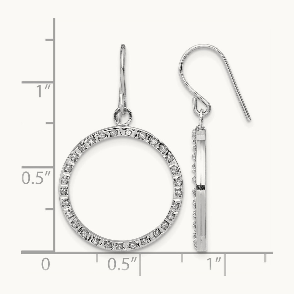 WG Diamond Fascination Dia. Dust/Accent Dangle Circle Earrings, 14K