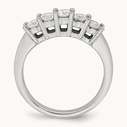 5-Stone Diamond Band, 14K White Gold