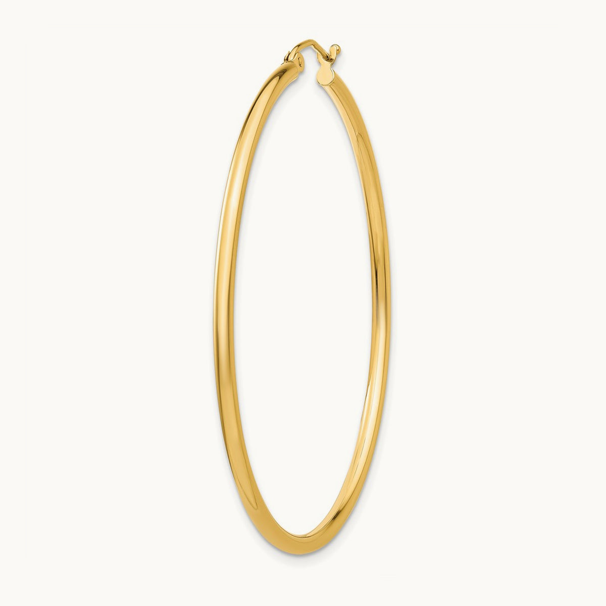 Single 14k Polished 2x50mm Lightweight Tube Hoop Earring