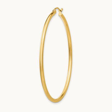 Single 14k Polished 2x50mm Lightweight Tube Hoop Earring