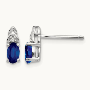 Sapphire and Diamond Post Earrings — photo set