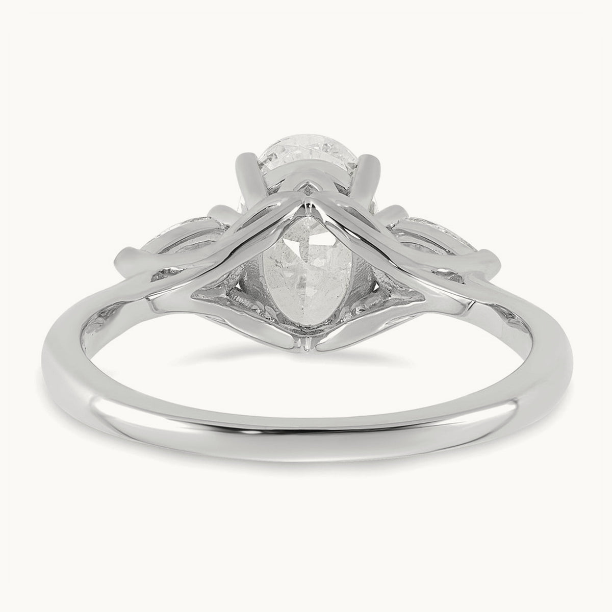 Oval/Pear 3 Stone Engagement Ring, 1.25-3.50 ct tw Lab-Grown Diamond — 1 7/8 ct, 14K White Gold