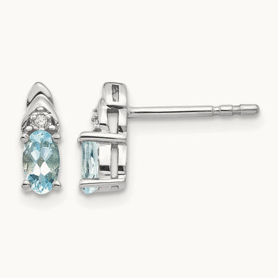 Aquamarine and Diamond Post Earrings — photo set