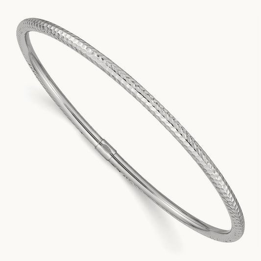 Diamond-cut Slip-on Bangle — 3mm