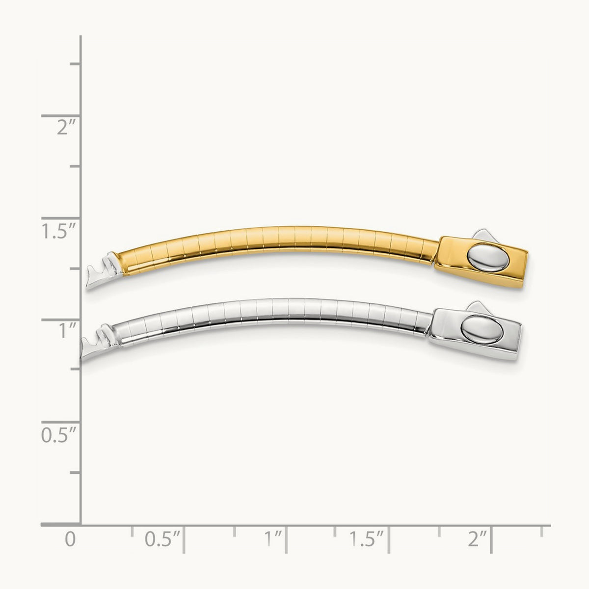 Domed Omega Extender for Necklace with yellow — 3mm