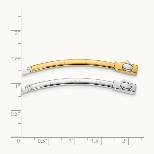 Domed Omega Extender for Necklace with yellow — 3mm