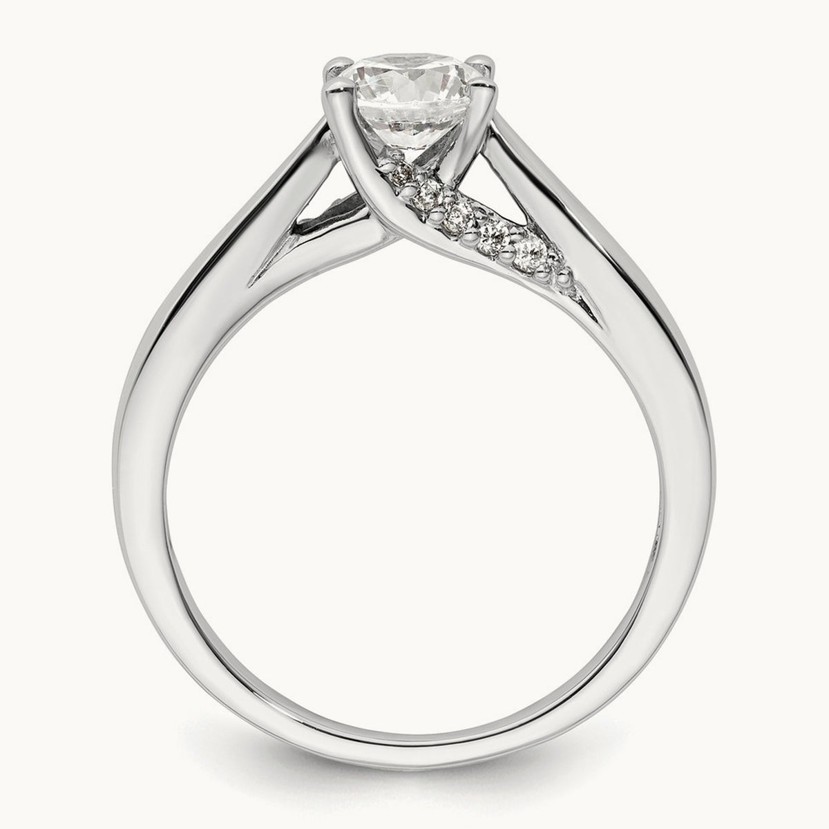 Round Solitaire Semi-Mount Engagement Ring, 0.05 ct tw