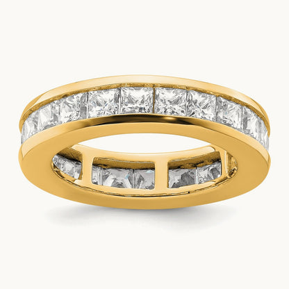 Polished Princess Channel Set Diamond Eternity Band, 3.00 ct tw — 14K Yellow Gold