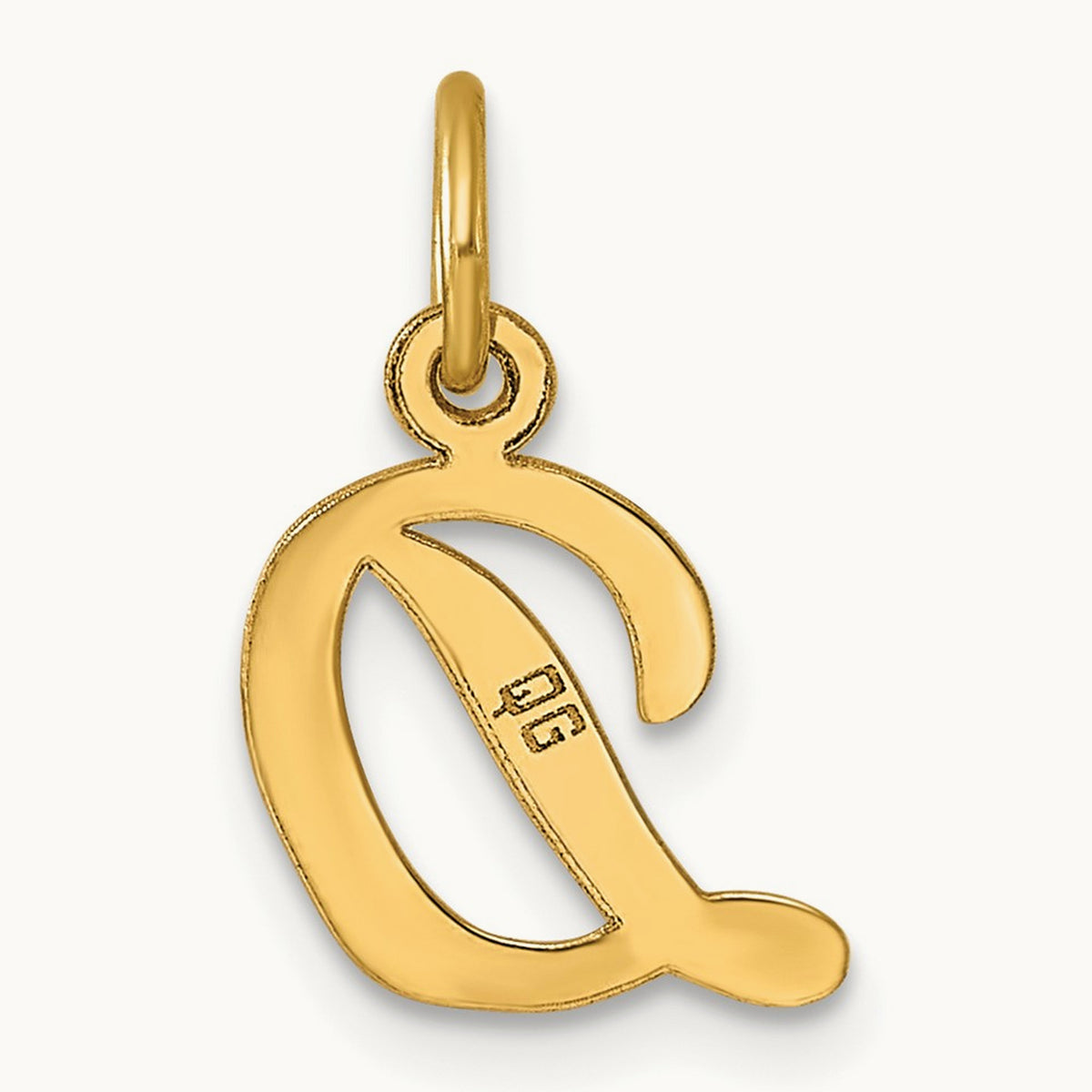 Small Script Letter D Initial Charm, 14K