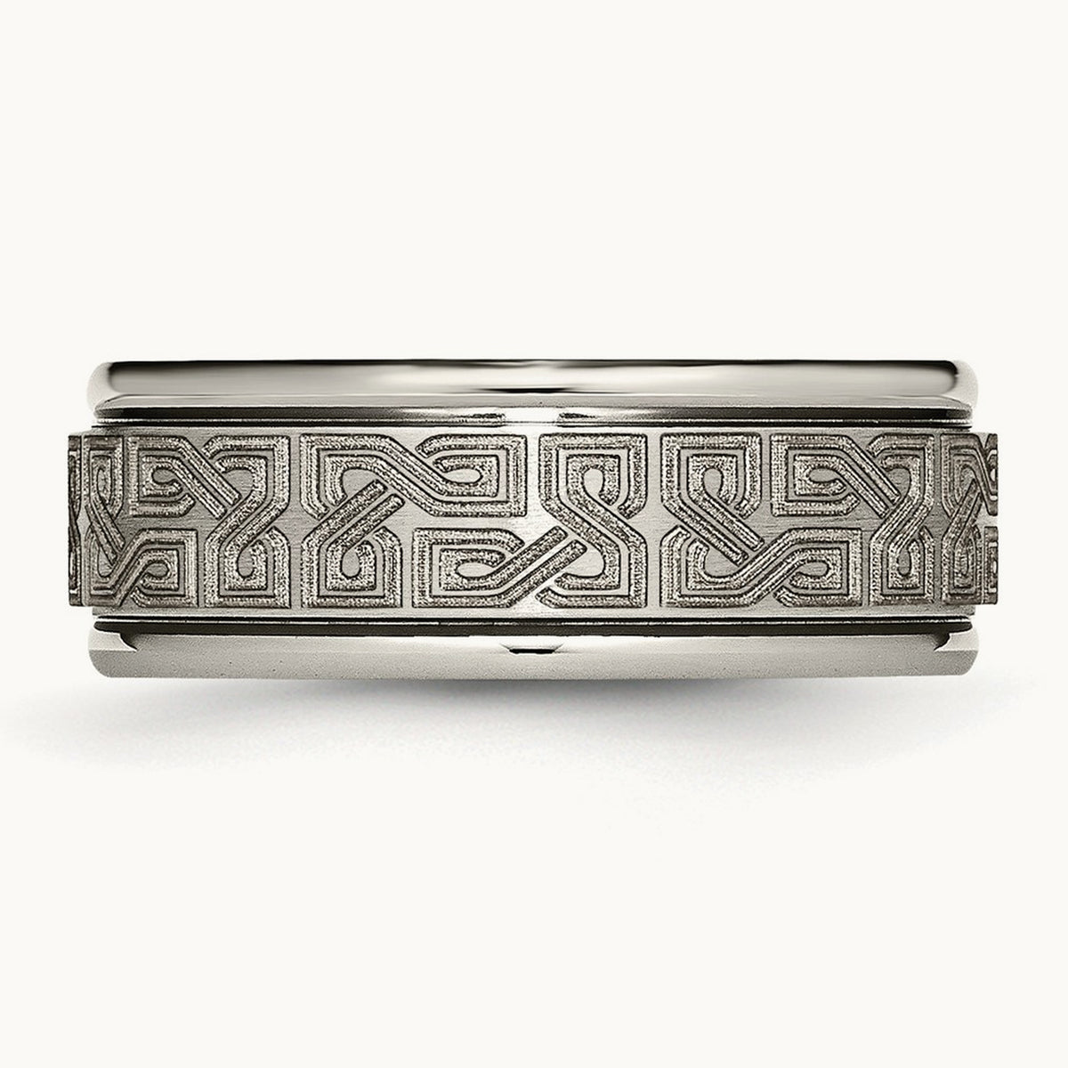 Brushed & Polished Laser Design Ridged Edge Band — photo set