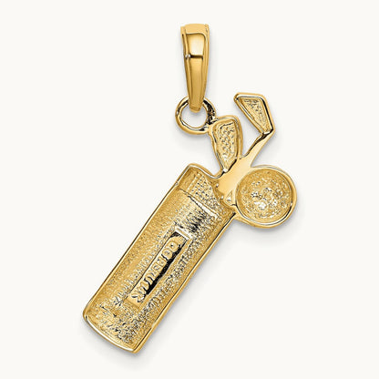 Polished Golf Bag Charm, 14K