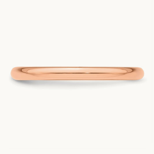 Half-Round Wedding Band — 14K Rose Gold