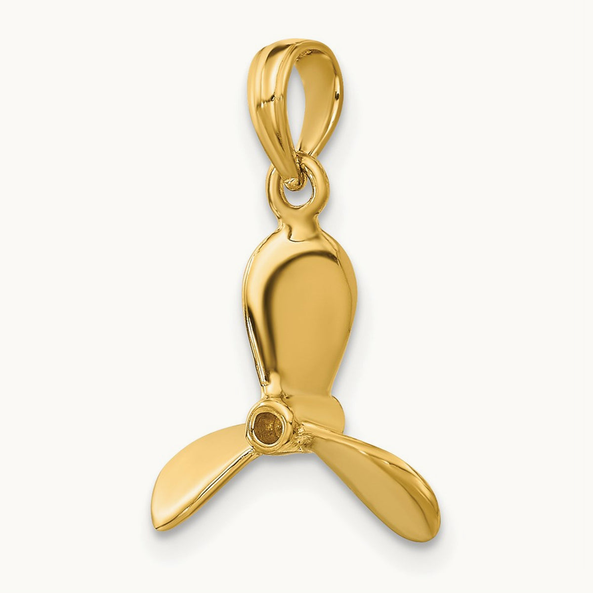 3-D w/ 3 Blades Propeller Charm, 14K