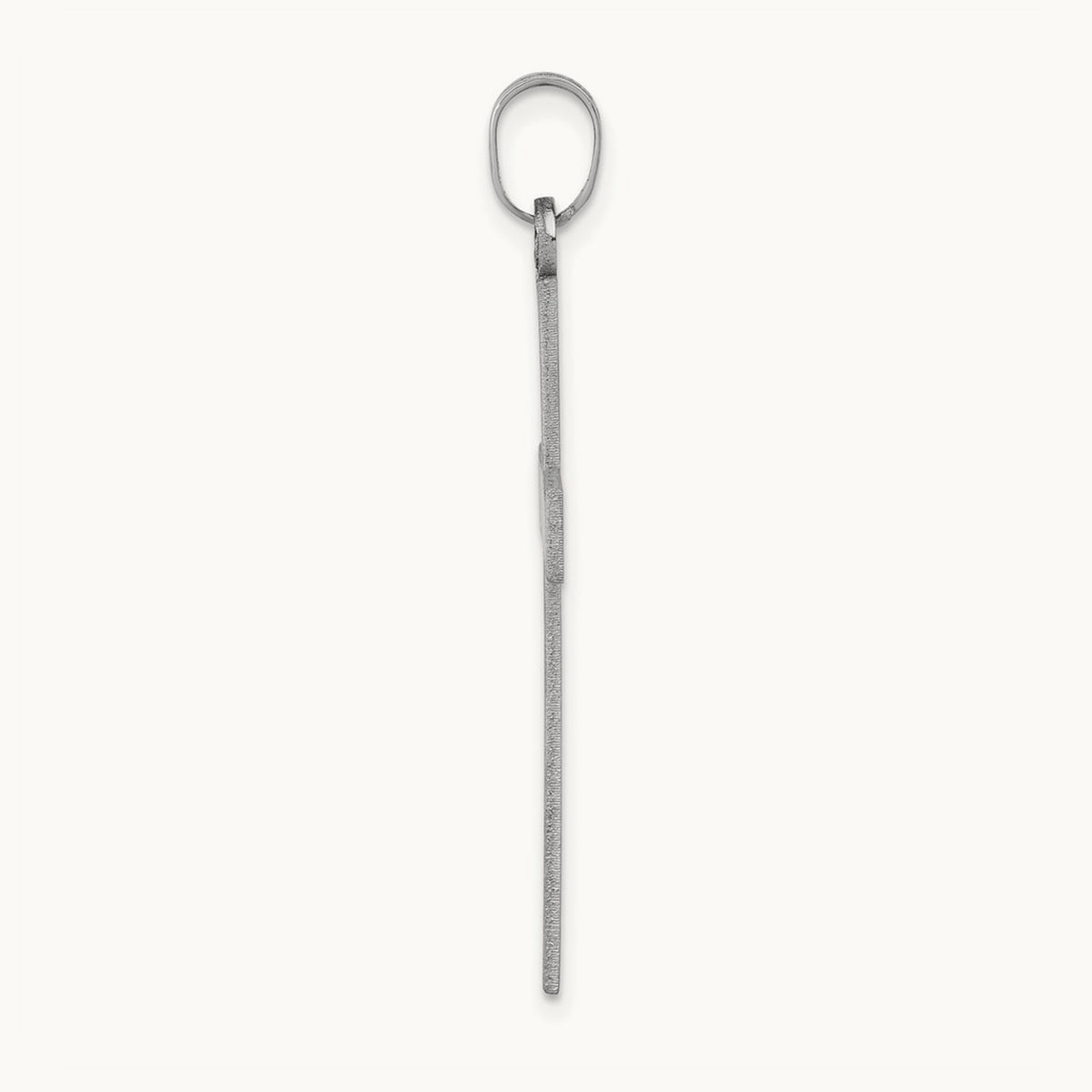 Florentine Satin Cross Pendant — 14K White Gold, 36mm