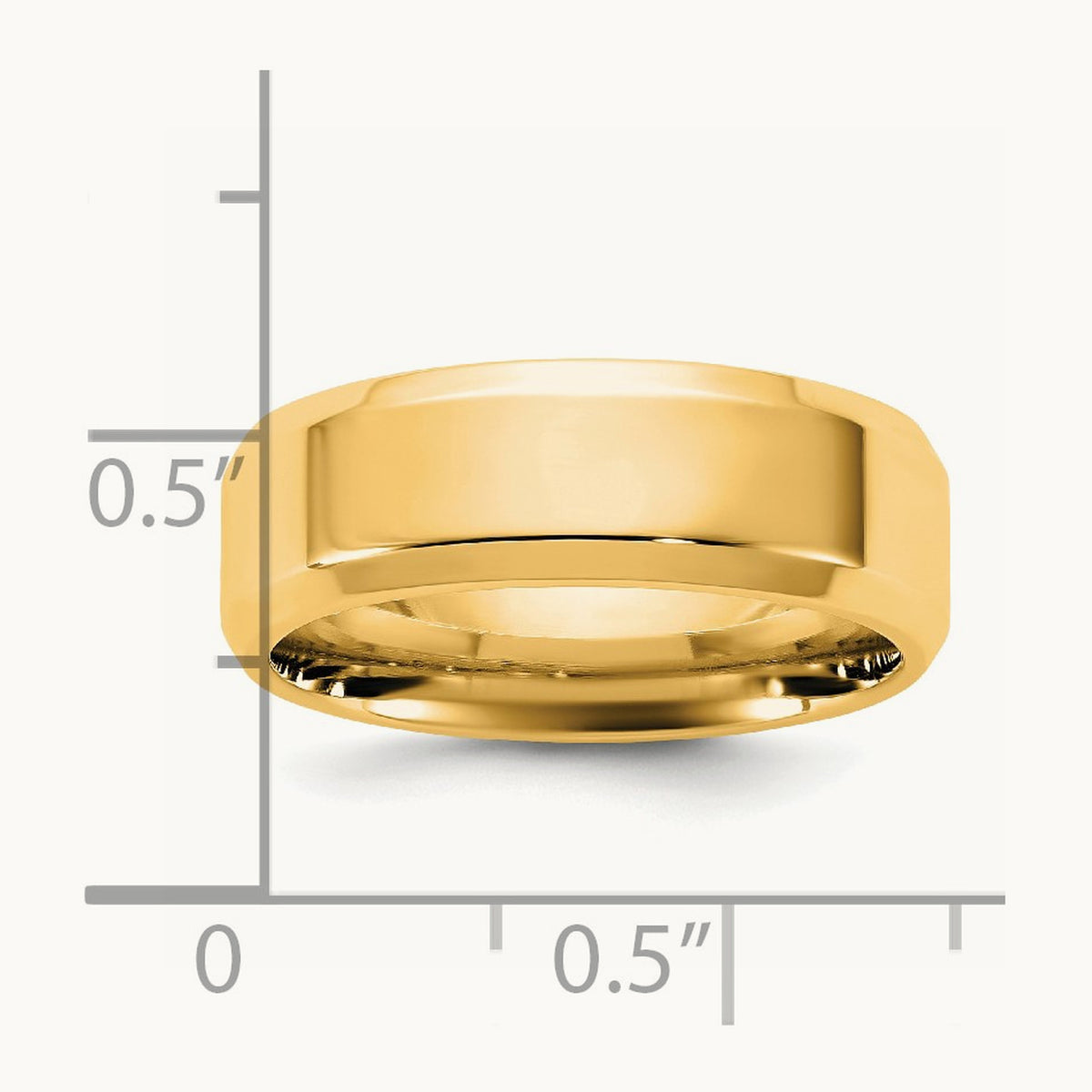 Bevel Edge Comfort Fit Band — 14K Yellow Gold, 6.5mm