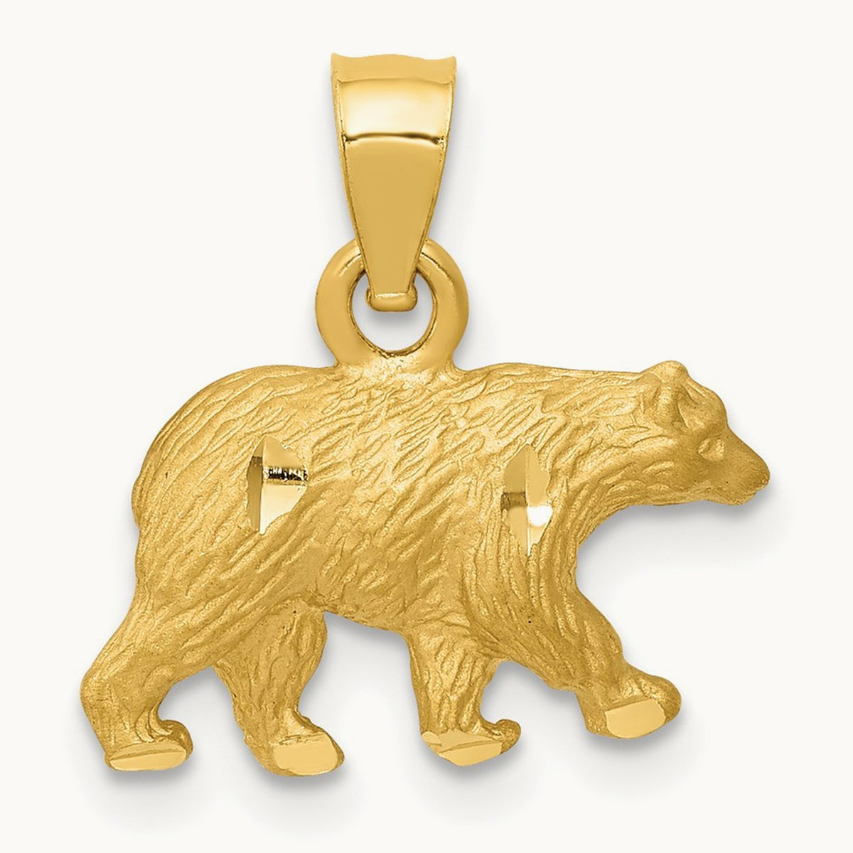 Diamond-cut Bear Pendant — 12mm