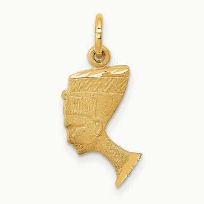 Satin Front / Polished Back Nefertiti Charm, 14K