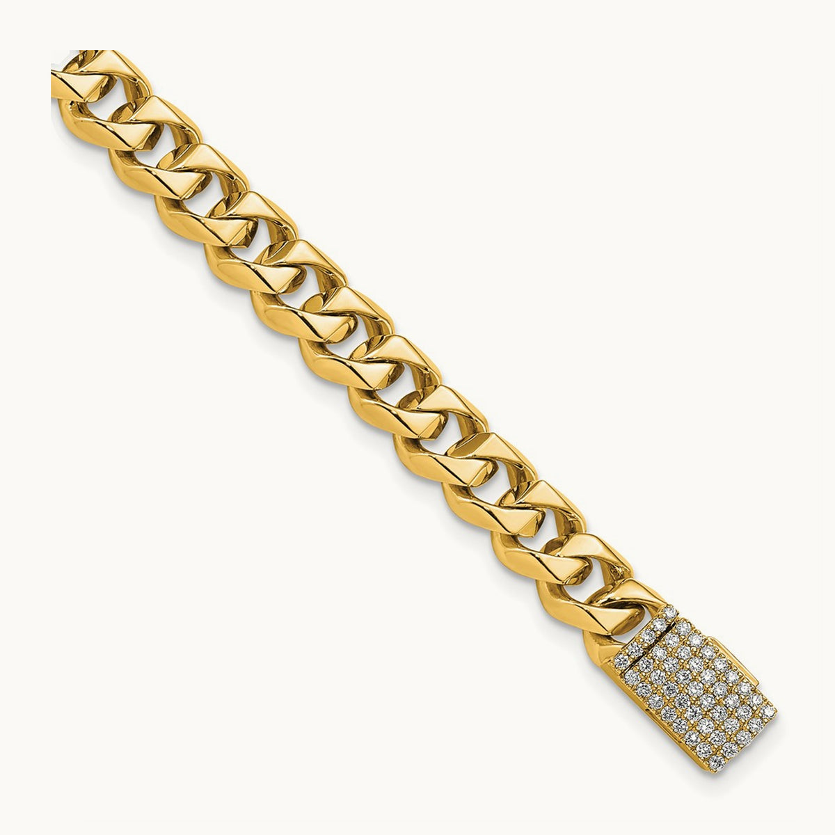 7mm Polished Link Bracelet, 0.50 ct tw Lab-Grown Diamond