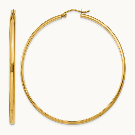 Polished Hoop Earring, 14K