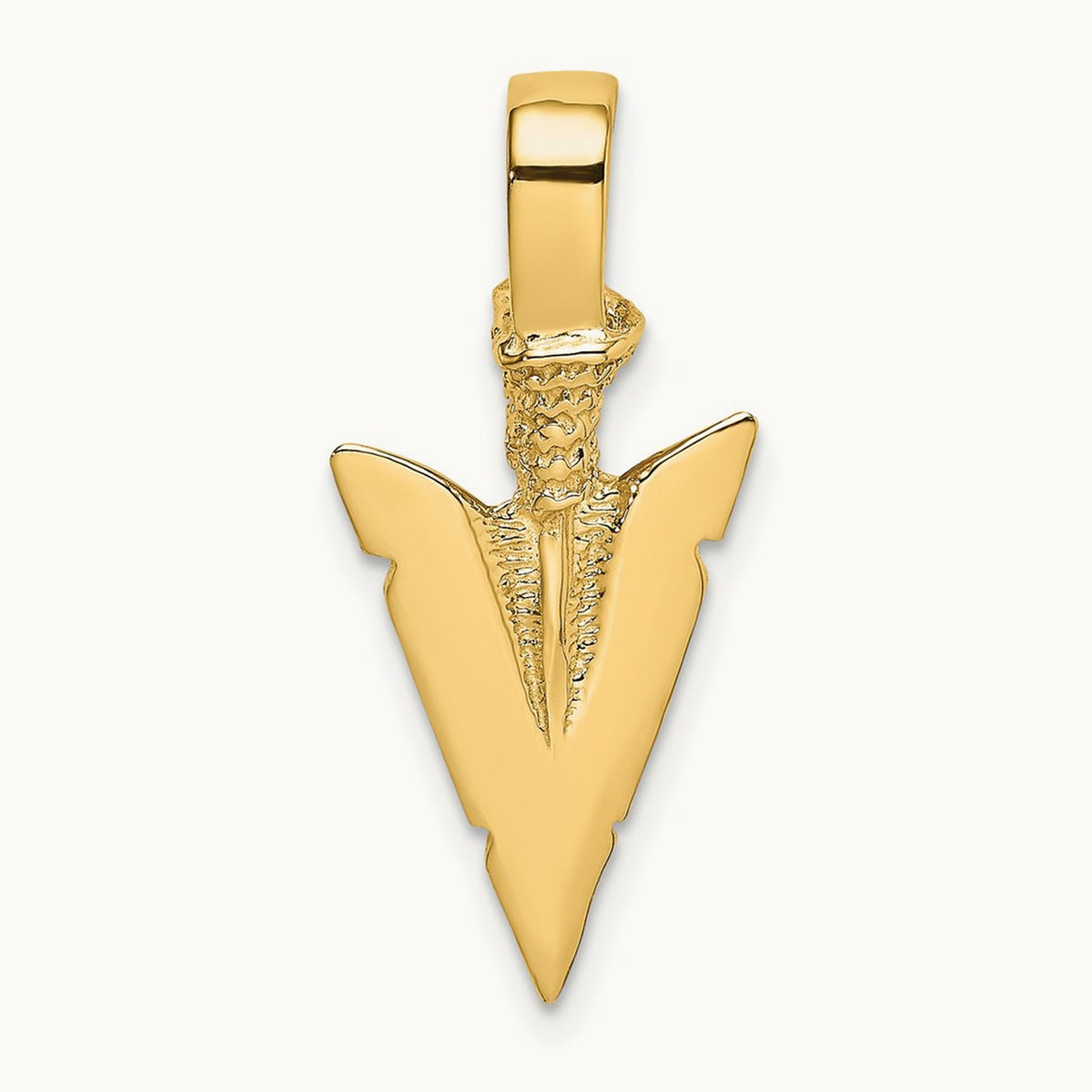 3-D Arrowhead Charm — 14K Yellow Gold