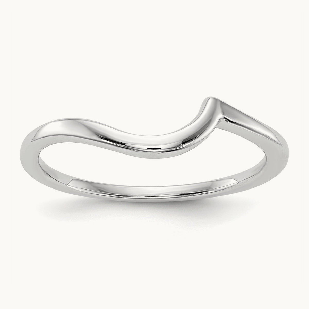 Polished Contour Wedding Band, 14K White Gold