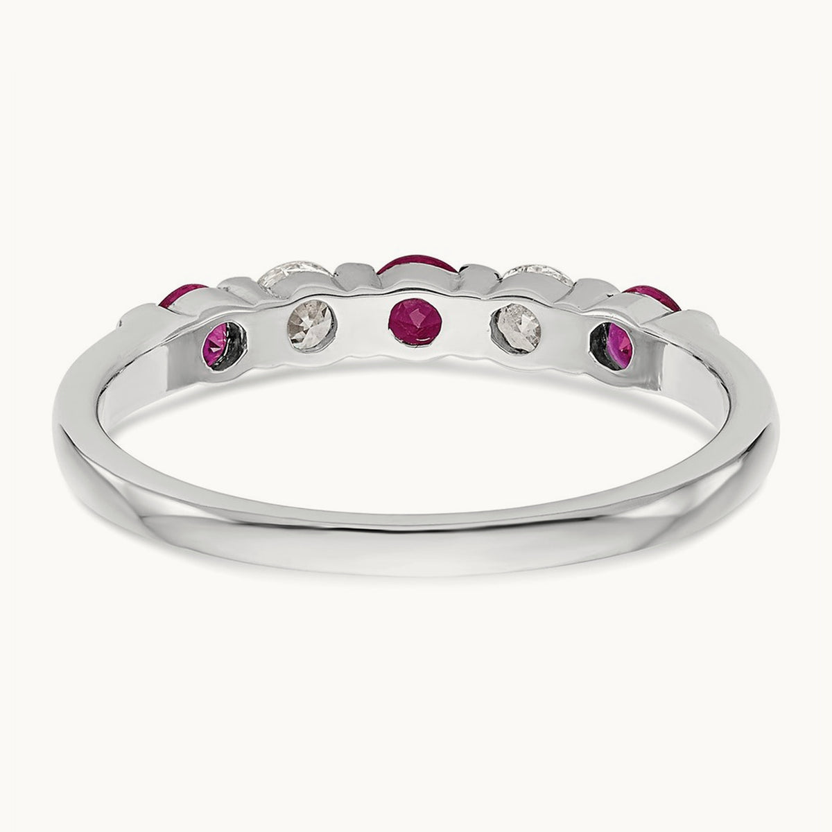 Diamond w/Ruby Band, 14K White Gold