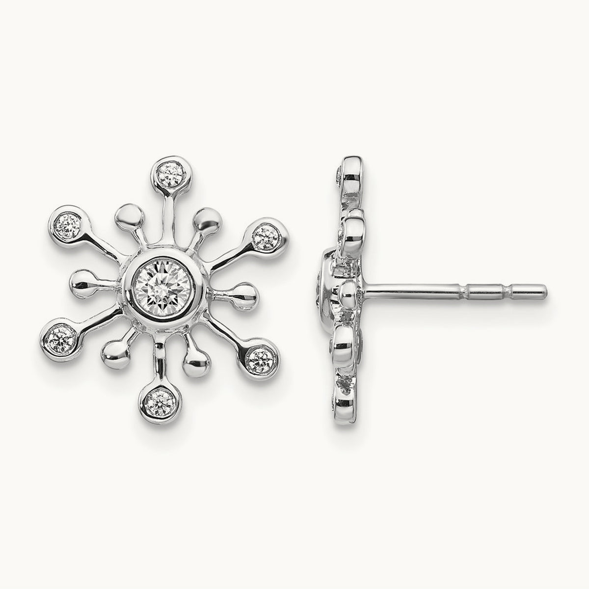 Diamond Snowflake Earrings — photo set
