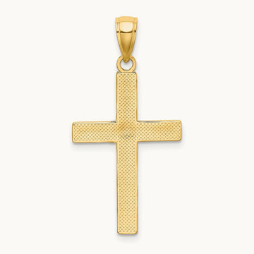 Tubular Cross Charm, 14K