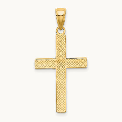 Tubular Cross Charm, 14K