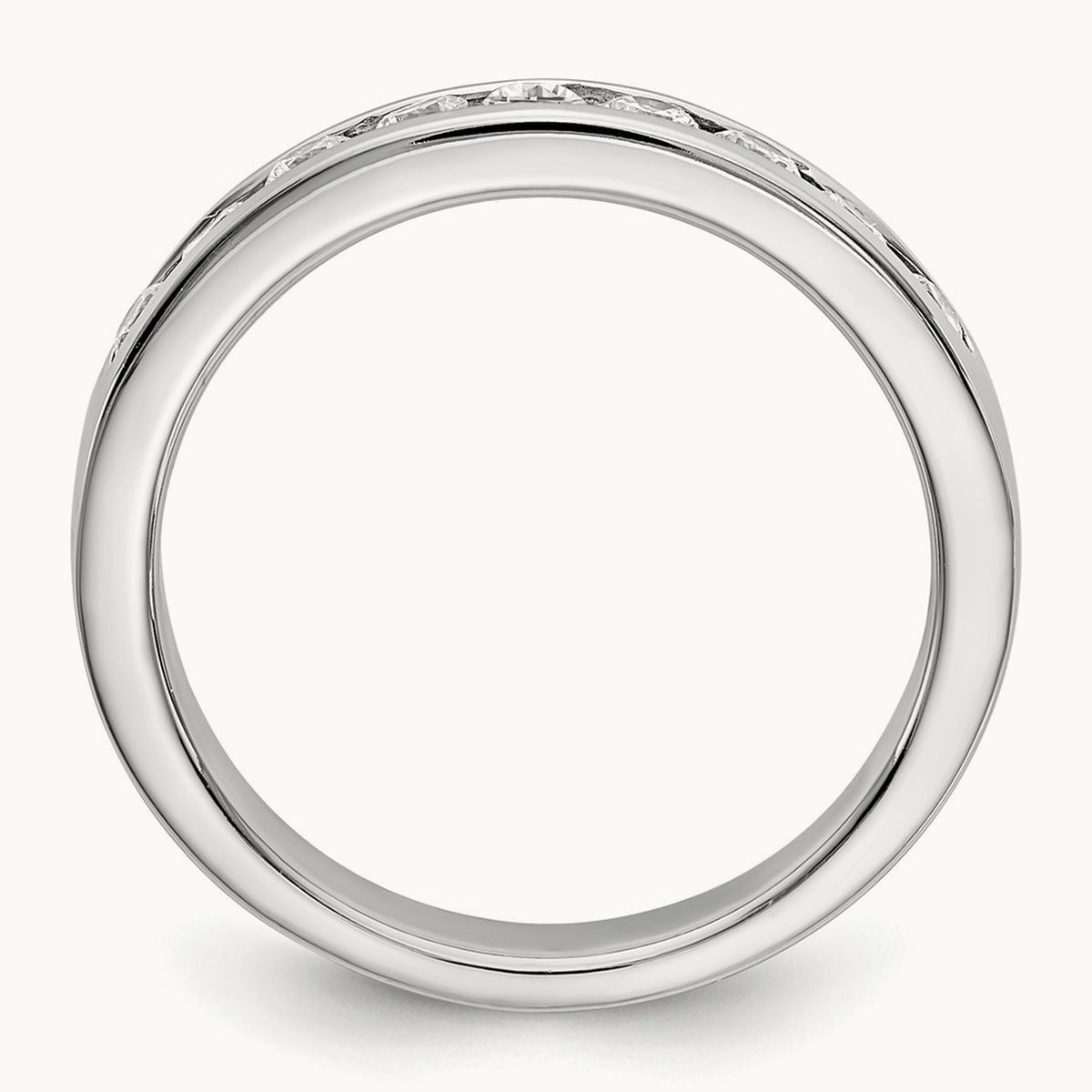 9-Stone Diamond Channel Band, Platinum