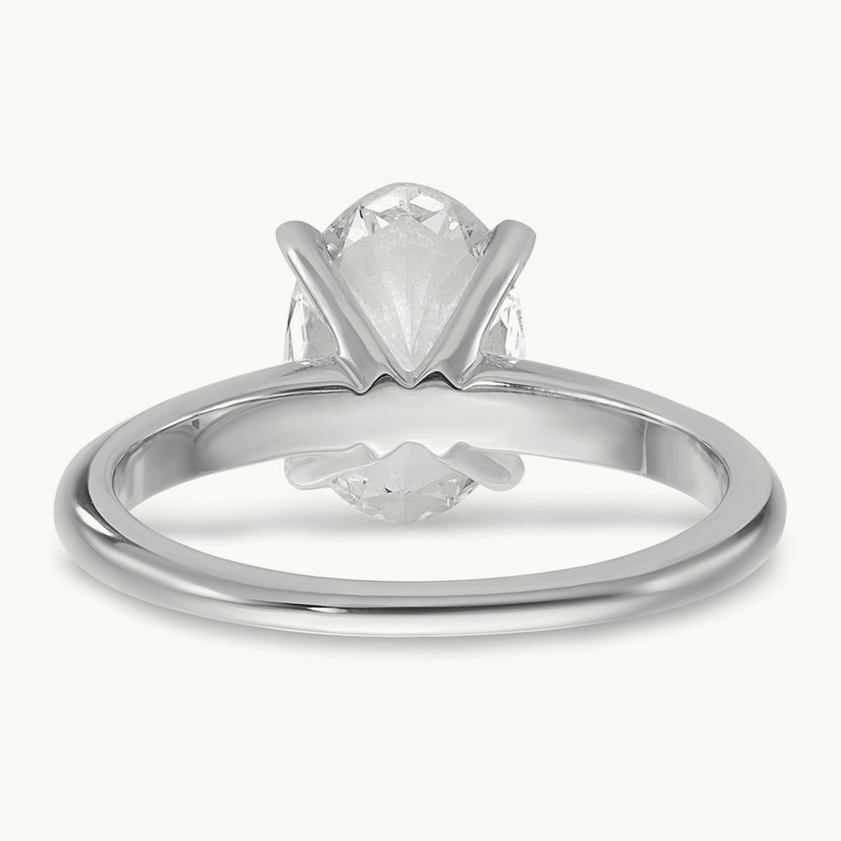 Oval Solitaire Engagement Ring, 0.50-5.00 ct tw Lab-Grown Diamond — 2 ct, 14K White Gold