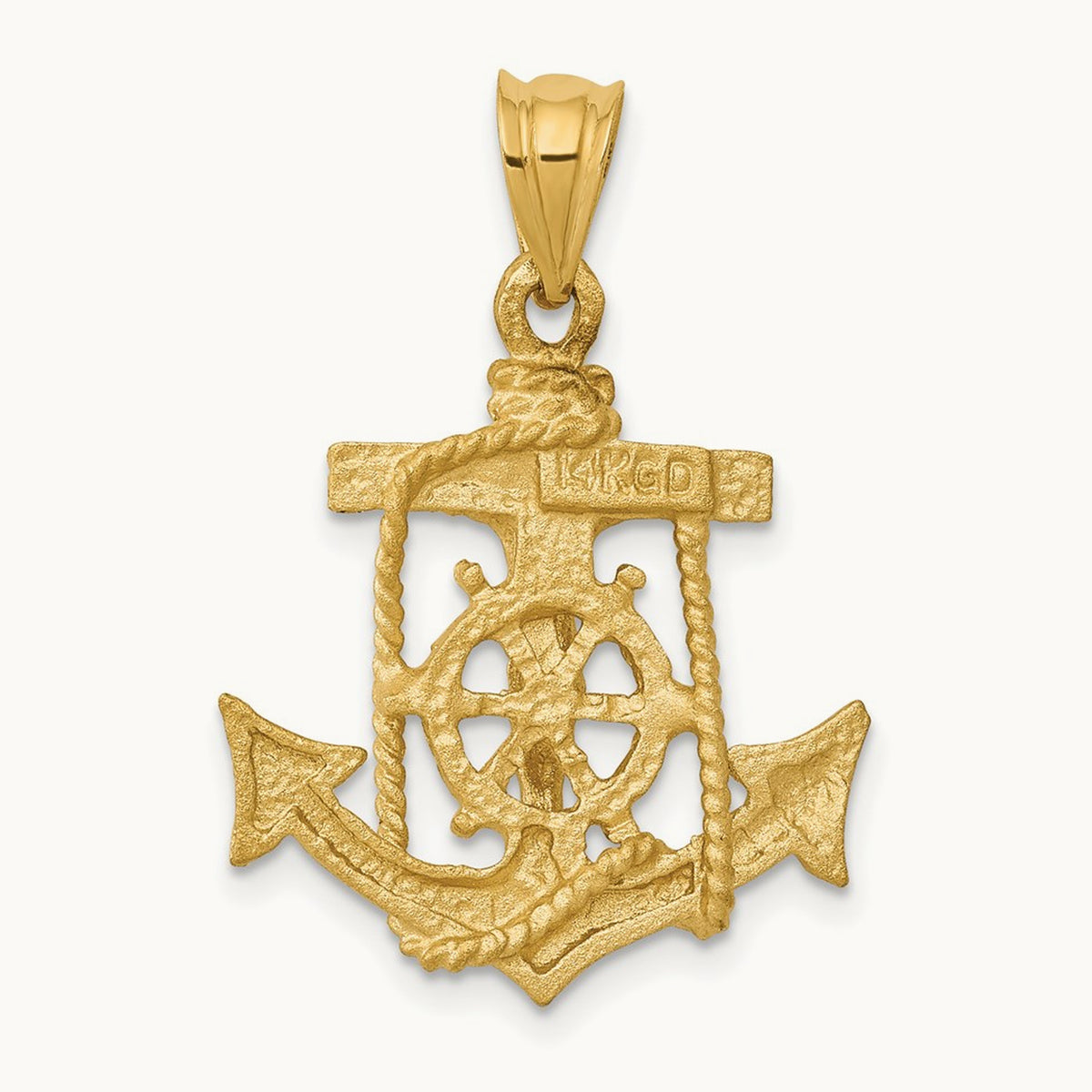 Mariners Crucifix Pendant — 14K Yellow Gold, 29mm