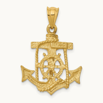 Mariners Crucifix Pendant — 14K Yellow Gold, 29mm