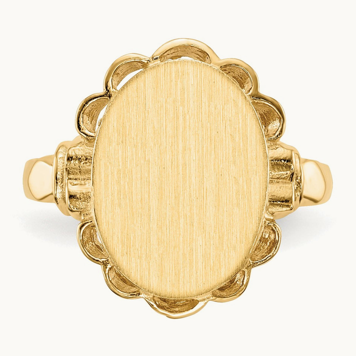 10.5x14. Open Back Signet Ring, 0mm, 14K