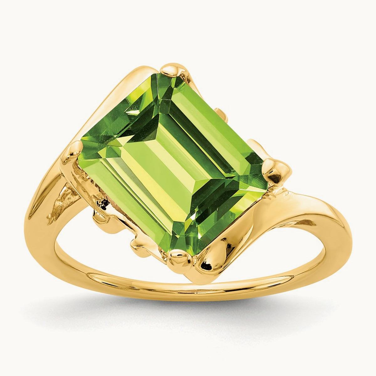 Emerald Cut Peridot ring — photo set