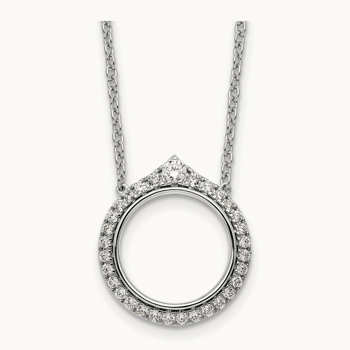 Fancy Circle Diamond 18in Necklace, 14K White Gold